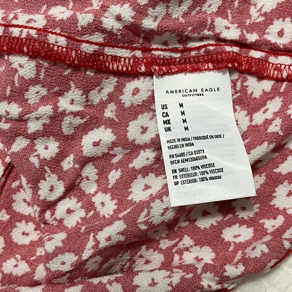 American Eagle Outfitters Red and White Floral Spaghetti Strap Tank - Picture 6 of 6